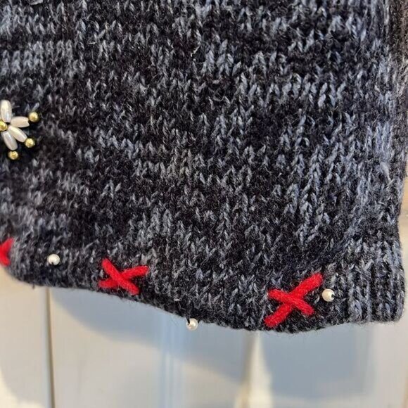 Designers Studio Blue Ramie organic linen and Cotton Snowman Sweater Size XL - Picture 9 of 16